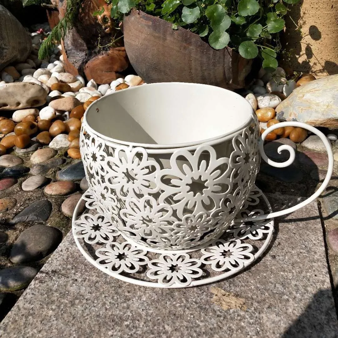 

European Style Iron Flower Pot Outdoor Garden Indoor Living Room Creative Art Balcony Decor