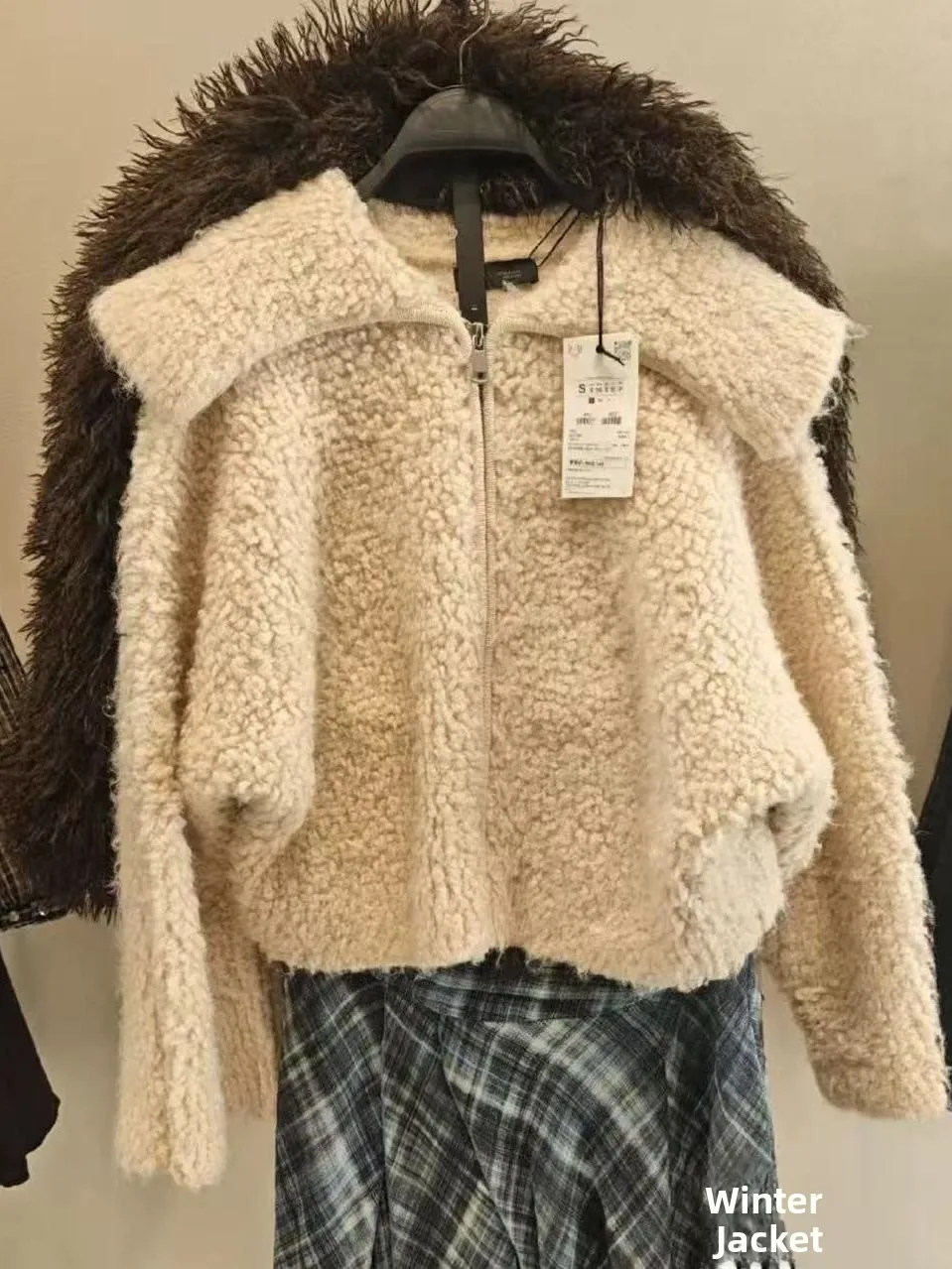 

Sweet Sle Women's Knitted Cardigan Coat Large Collar Pearl Woolen White New Arrival Winter Faion Casual Polyester Fiber