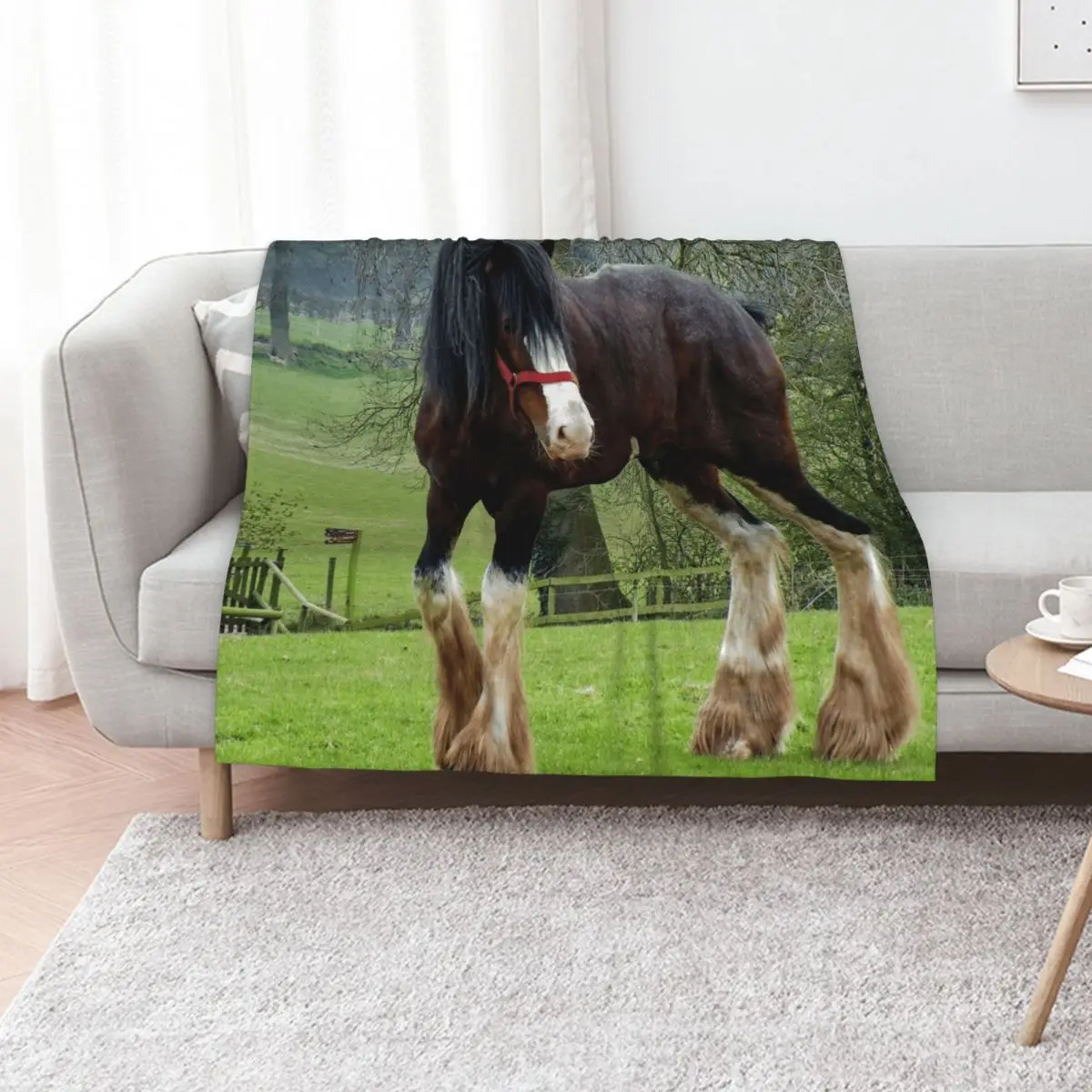 

Shire Horse Throw Blanket Cute Plaid Thin Camping Large Blankets