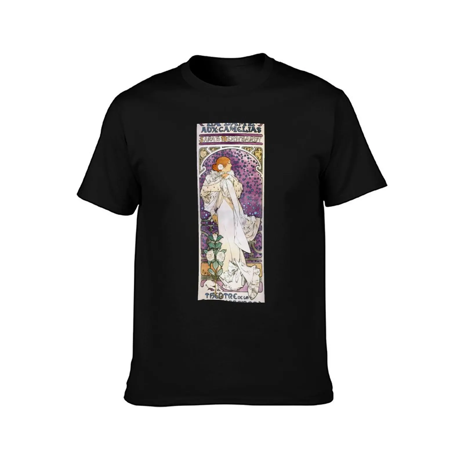 The Lady of the Camellias - Alphonse Mucha - 1896 T-Shirt Summer Fashion Casual Tee Shirt T-Shirt