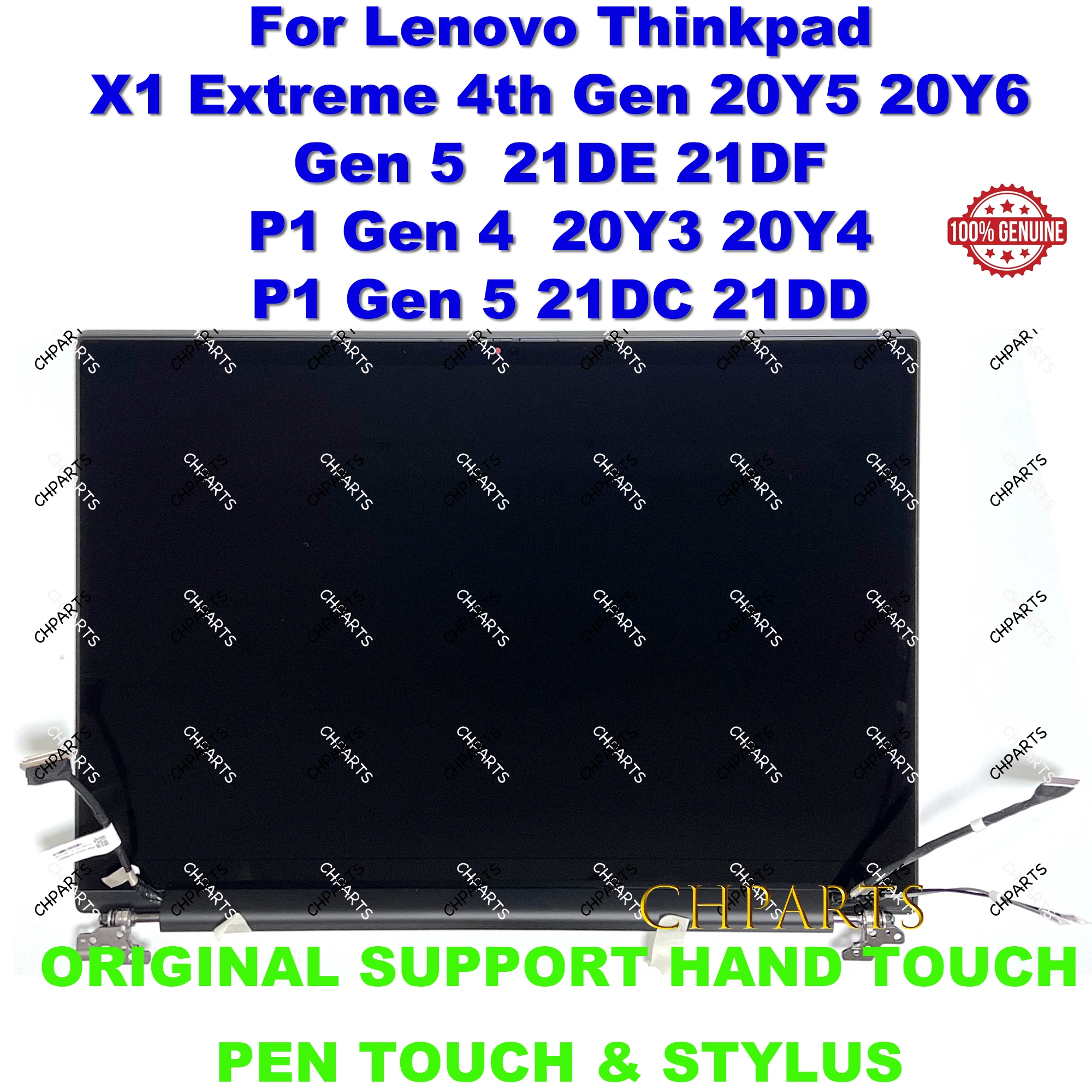 

16" For Lenovo Thinkpad X1 Extreme Gen 4 5 20Y5 20Y6 P1 Gen 4 WQUXGA 3840x2400 IPS 40pin Laptop LCD Touch Screen Full Assembly