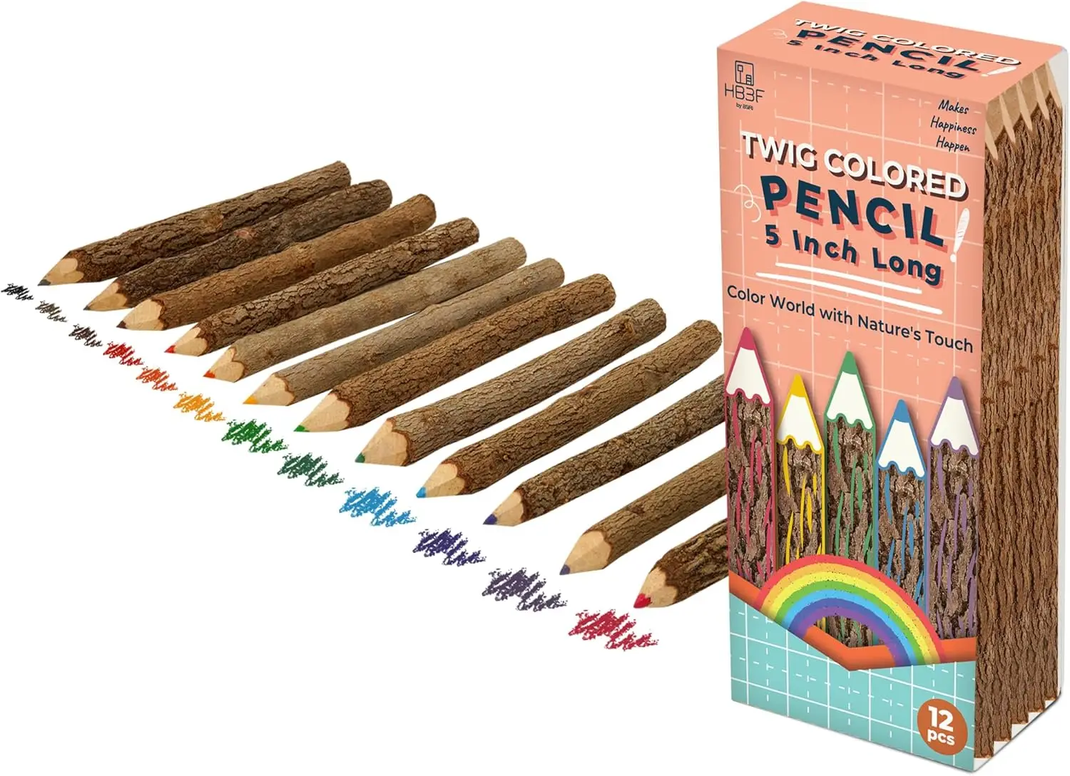 

Bark Color Wood Pencils Set - 5 Inch Tree Twig Pencils for Rustic Decor and Party Favors
