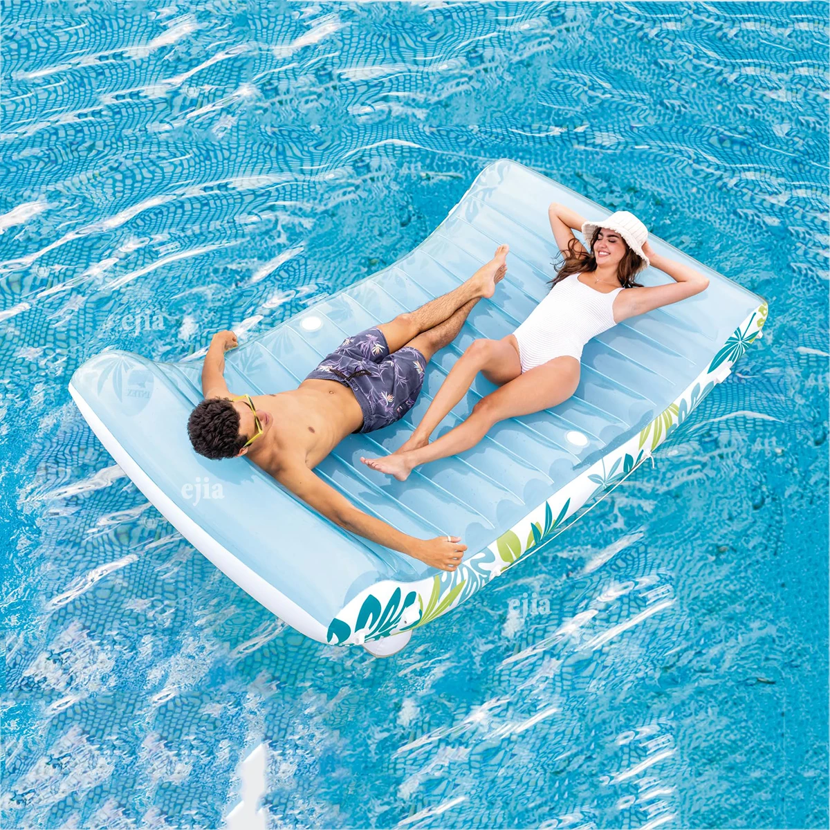 Inflatable PVC Floating Row, Foldable Water Hammock, Air Mattress Bed for Swimming Pool, Beach Lounger, Water Sports Toy
