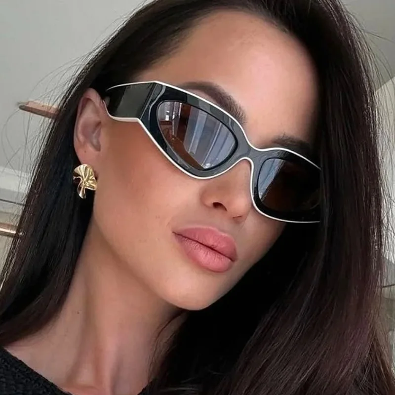 Neue Vintage Cat-Eye Sonnenbrille für Damen und Herren, Marken-Rundbrille, Ovale Sonnenbrille für Männer und Frauen – Detail 3