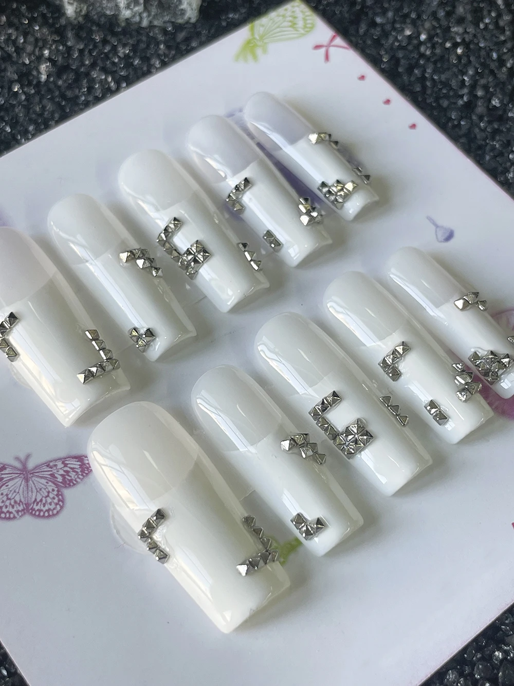 10 Uñas Postizas Cuadradas Est - Nail Art Motif reseña y precio