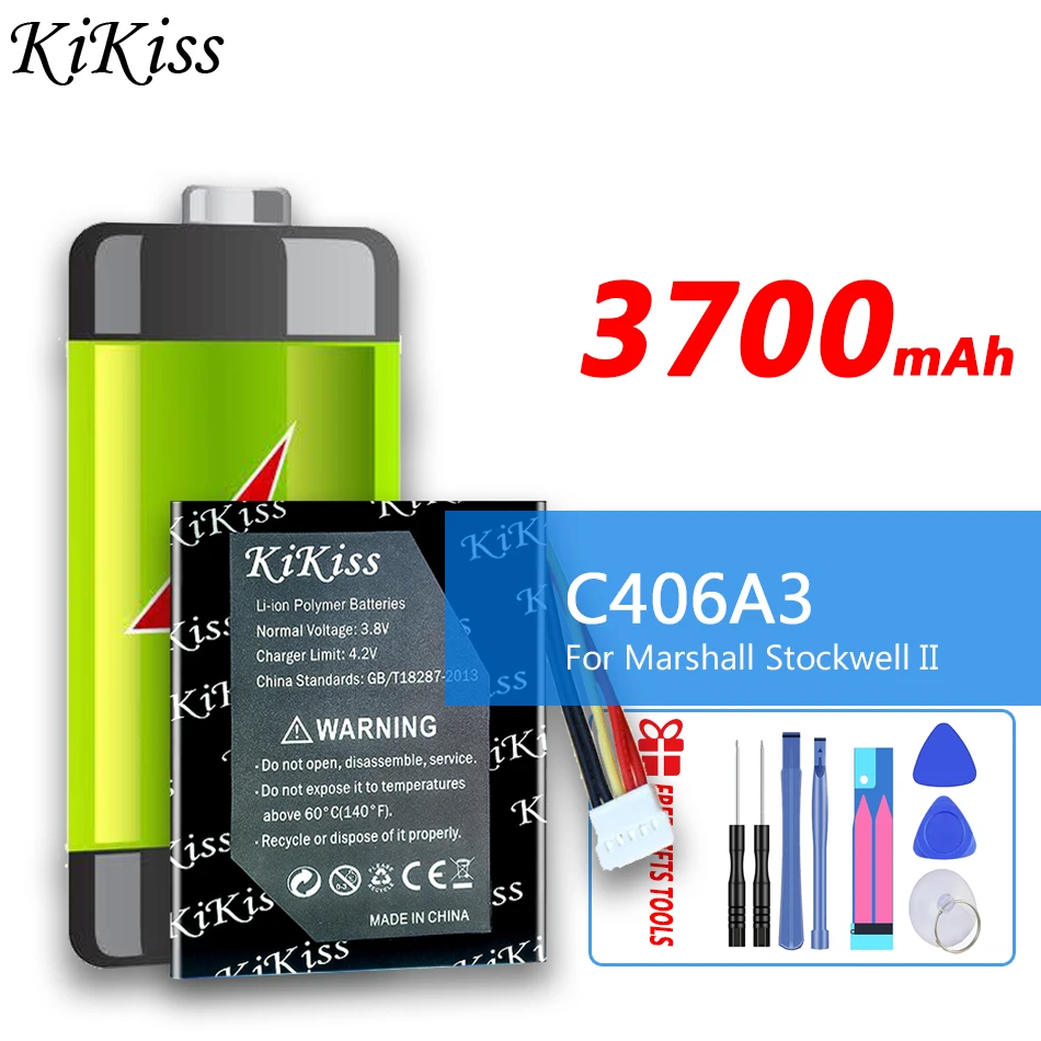 3700mAh KiKiss Powerful Battery C406A3 For Marshall Stockwell 2 II 2nd stockwell2 Bluetooth Wireless Speaker