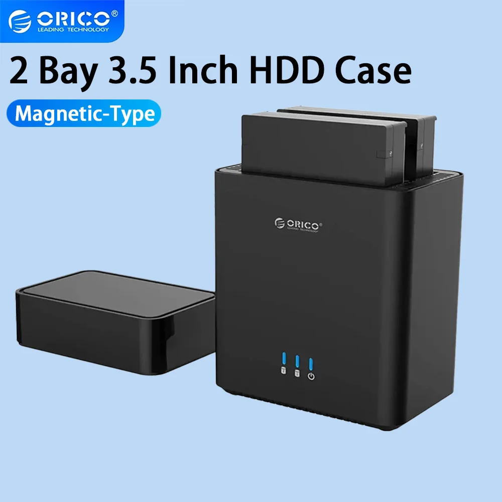 ORICO Dual-Bay 2.5/3.5 Inch HDD Docking Station 5Gbps USB3.1 Type-C Gen1 External Hard Drive Enclosure Support UASP for PC