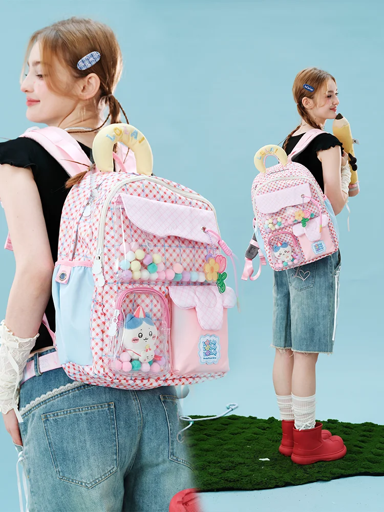 

Design Ball Backpack for High School Girls New Autumn Winter Soft Shoulder Bag School Bag Youth Fashion