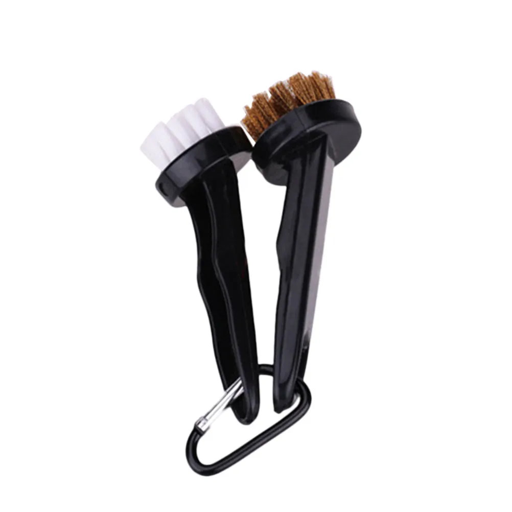 Golf Club Cleaning Brush Round Head PP and Wire Bristles for Grooves Spikes and Golf Shoes