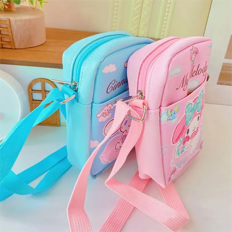 New Crossbody Bags Sanrio Shoulder Messenger Bags Cute Cartoon Portable Backpacks Hellokitty Cinnamorol Kawaii Coin Pouch Girls