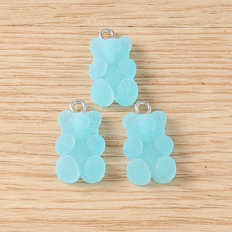 Tusember 20 Stück Niedliche Bonbonfarbene Harz-Gummibärchen-Anhänger für Schmuckherstellung Ohrringe Halskette Armband DIY Basteln – Detail 7
