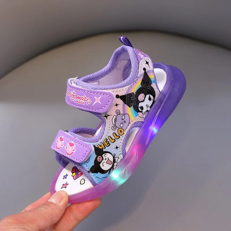 Disney Mickey Minnie LED Light sandali Casual ragazze Sneakers principessa scarpe Outdoor bambini bagliore luminoso sandali per bambini