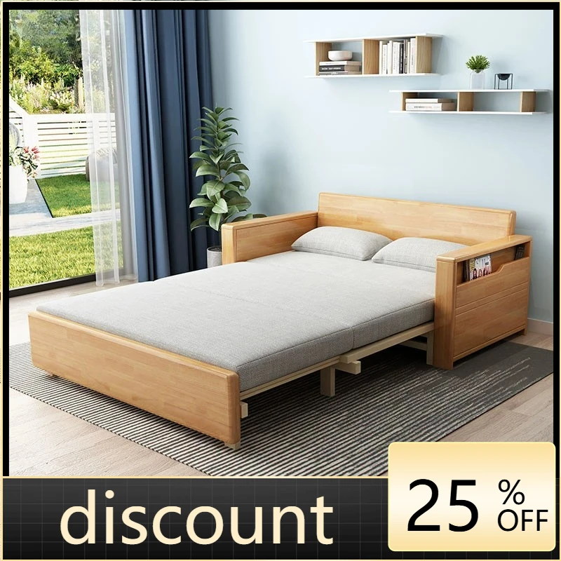 LH solid wood sofa bed dual-purpose multi-functional foldable small apartment to stay in the study