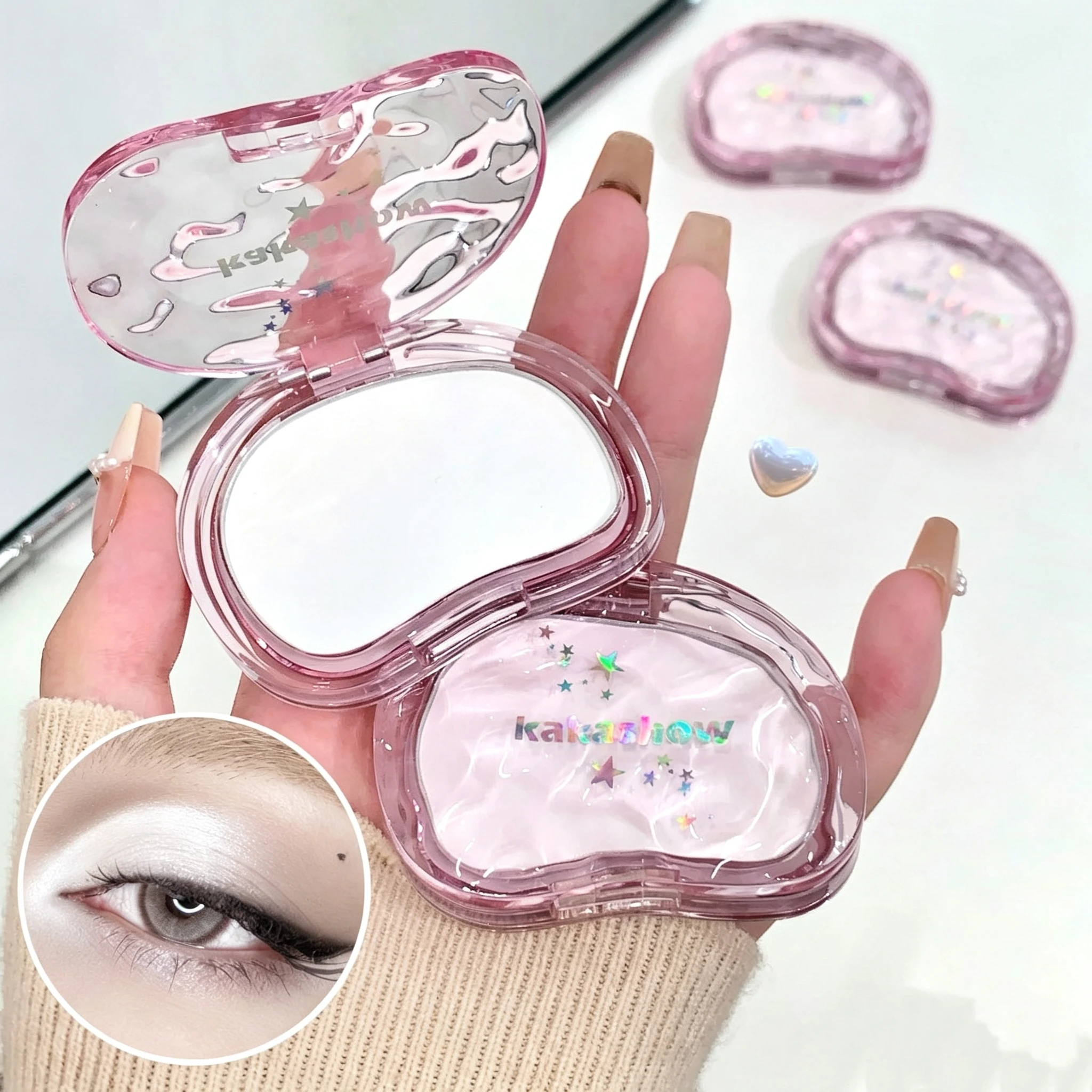 Satin Single Highlighter Powder Soft Shimmer Natural Radiant Glow Brighten Nose Cheek Face Stereo Contour Daily Makeup