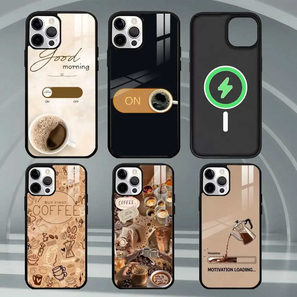 

Coffee Coffee Latte Art Phone Case For iPhone17,16,15,14,13,12,11 Plus,Pro Max Magnetic For Magsafe Wireless Charging