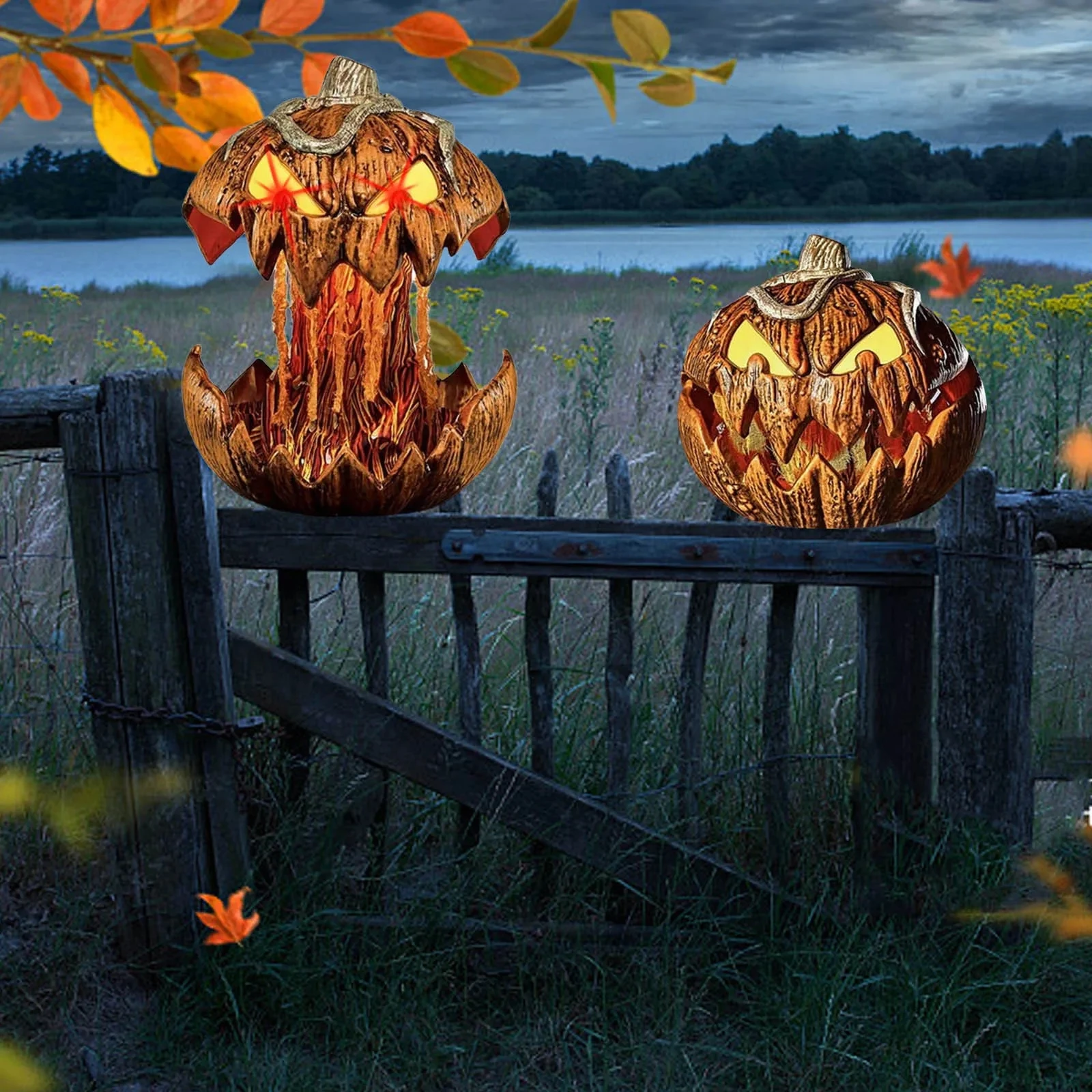 Halloween Sprachgesteuerter steigender Kürbiskopf Home Decor Outdoor Garden New Horror Ghost Ornament für gruselige Party – Detail 1