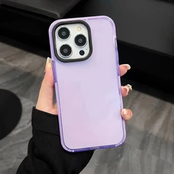 Neon Fluorescent Color Phone Case For iPhone 17 16 15 14 Pro Max Air 16e 11 12 13 Mini Frame Protective Silicone Cover