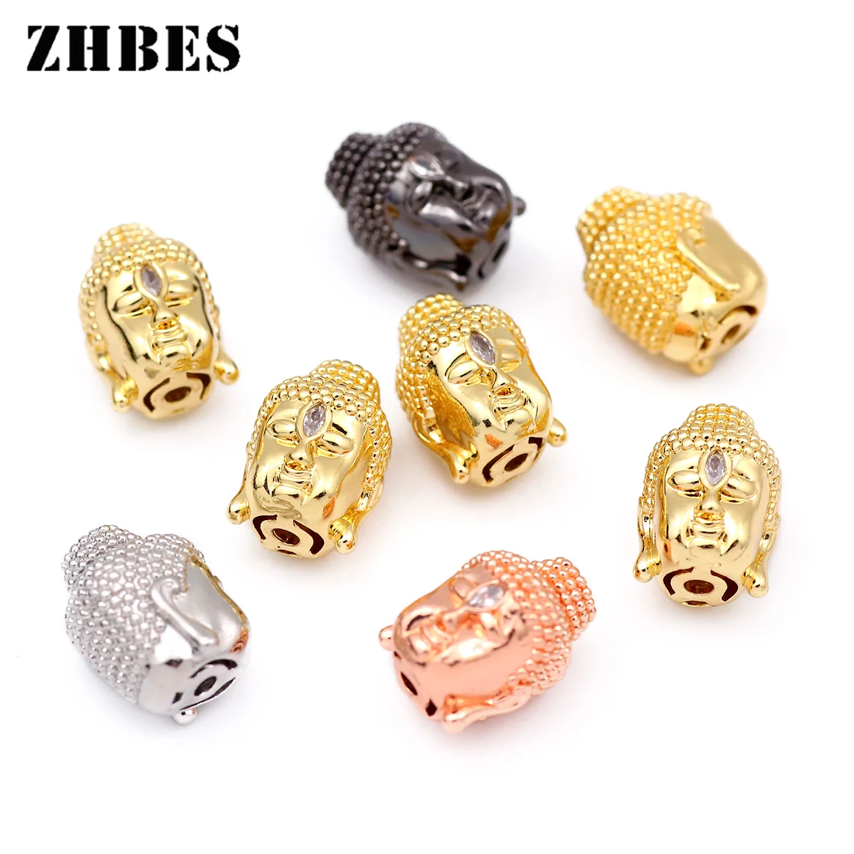 statue of Buddha Brass Spacer Metal Charms Loose Beads 4pcsFor Jewelry Bracelets Necklace Making DIY Findings Accessories