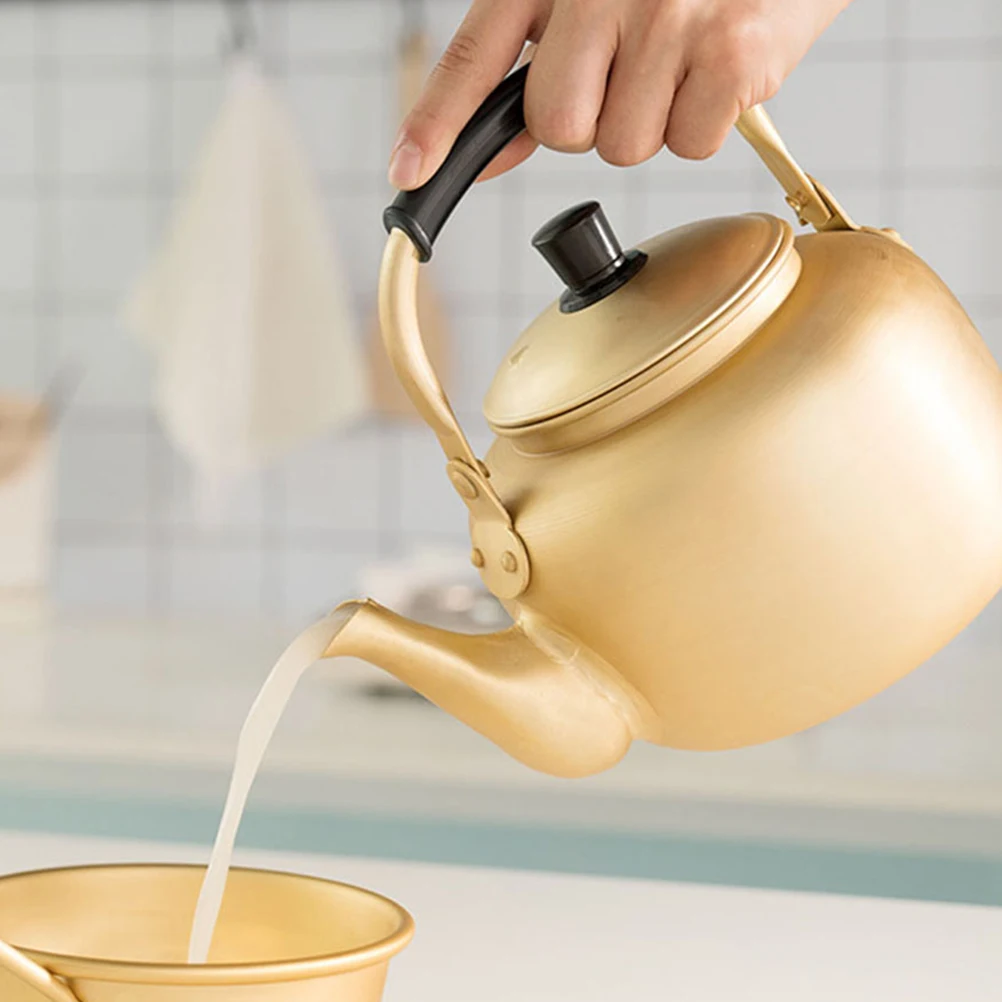 

Multi Purpose Yellow Aluminum Water Kettle Fast Heating Durable Rust Resistant Tea Pot For Home And Professional Use