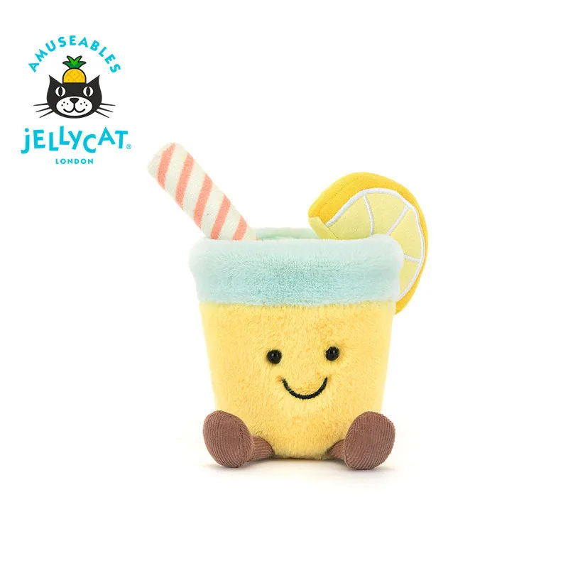 【EN STOCK】 JELLYCAT UK jus de citron en peluche poupée sac pendentif avec sac Jellycat jus de citron en peluche porte-clés anniversaire cadeau de noël