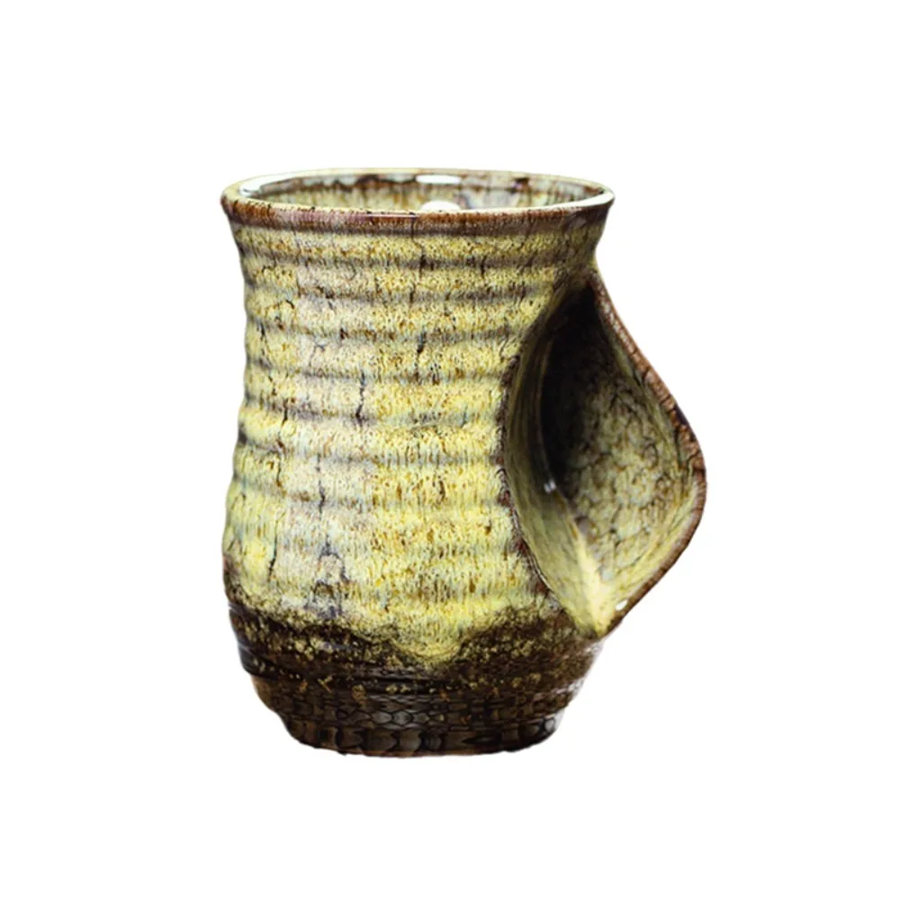 

Water Cup Heat-Resistant Glazed Ceramic Coffee Mug Large Capacity Gradient Color Kiln Cup Semi-enclosed Handle Teacup Office