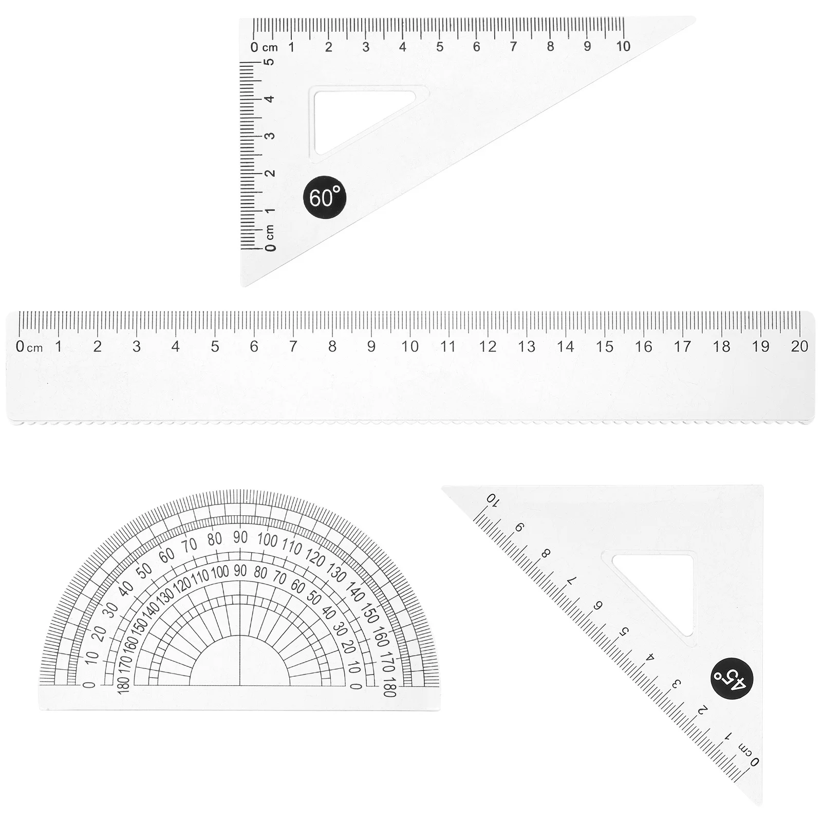 1Set Geometry Ruler Drawing Tool Lightweight Multi Functional Protractor Measuring Tool School Stationery