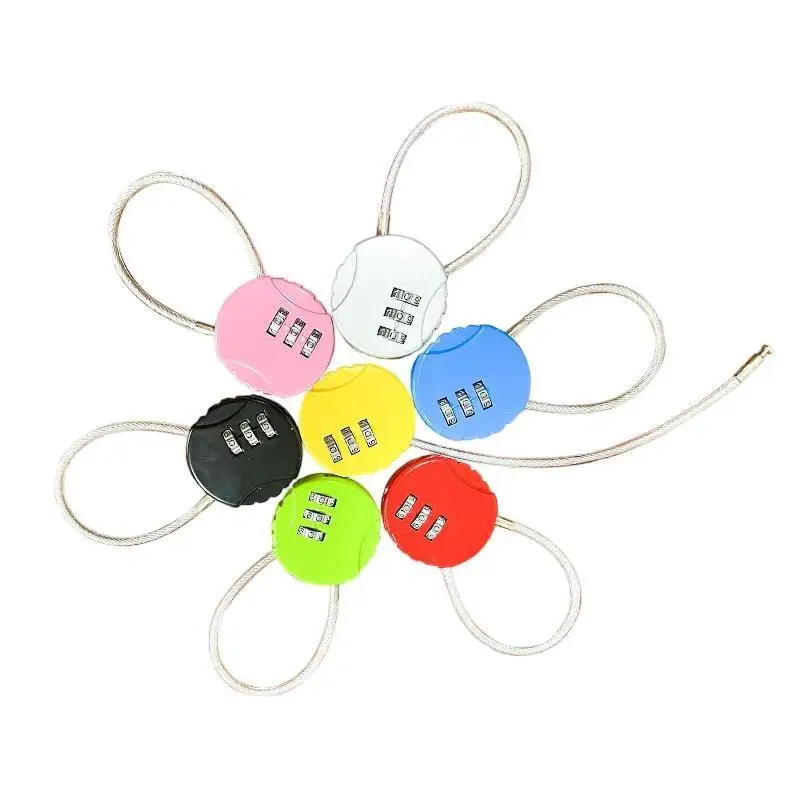 3-stelliges Kabel-Kombinationsschloss, flexibles Draht-Passwortschloss, Diebstahlsicherung für Gepäck, Rucksack, Reisekoffer und Schränke. – Detail 5