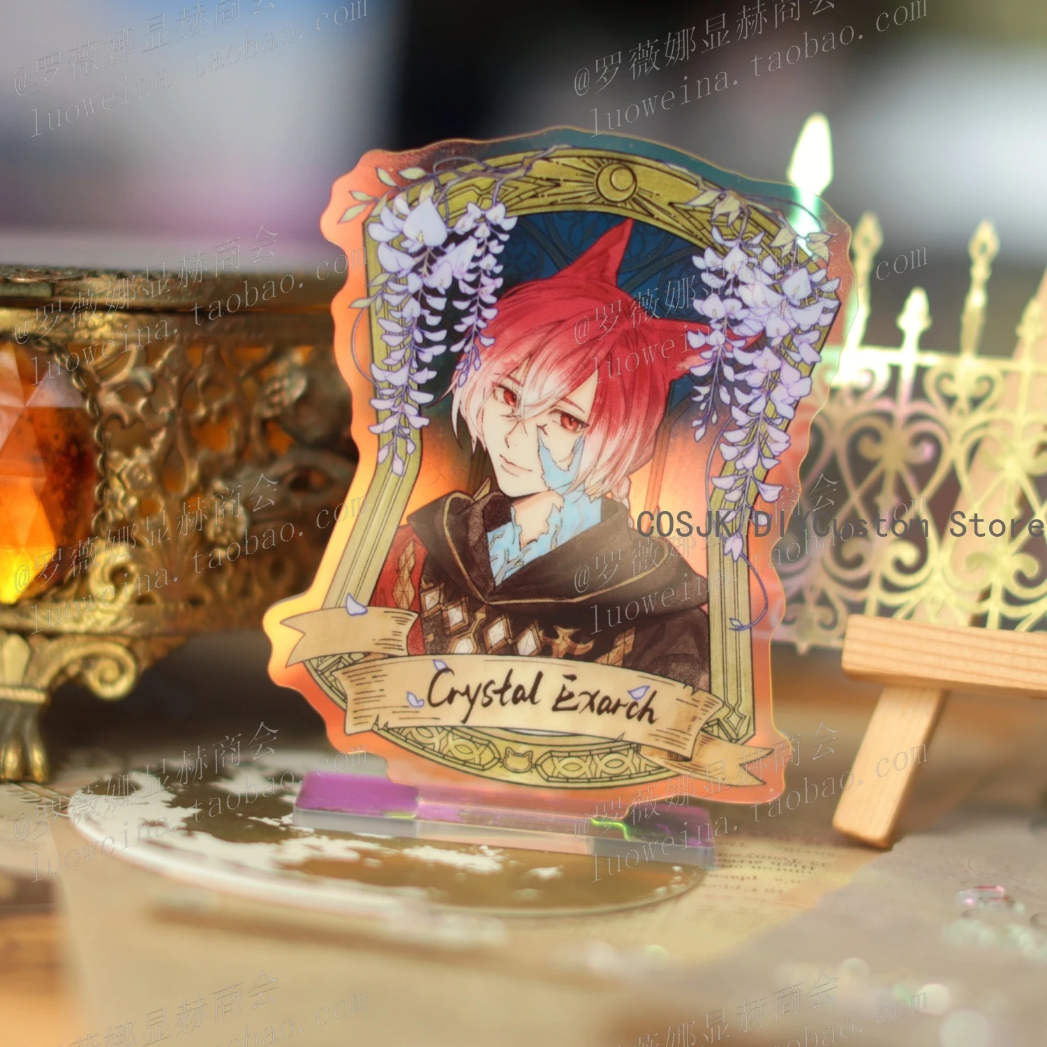 Juego Emet-Selch G'raha Tia Hythlodaeus Venat serie de lenguaje de flores figura acrílica con soporte de dibujos animados modelo placa adornos Cosplay
