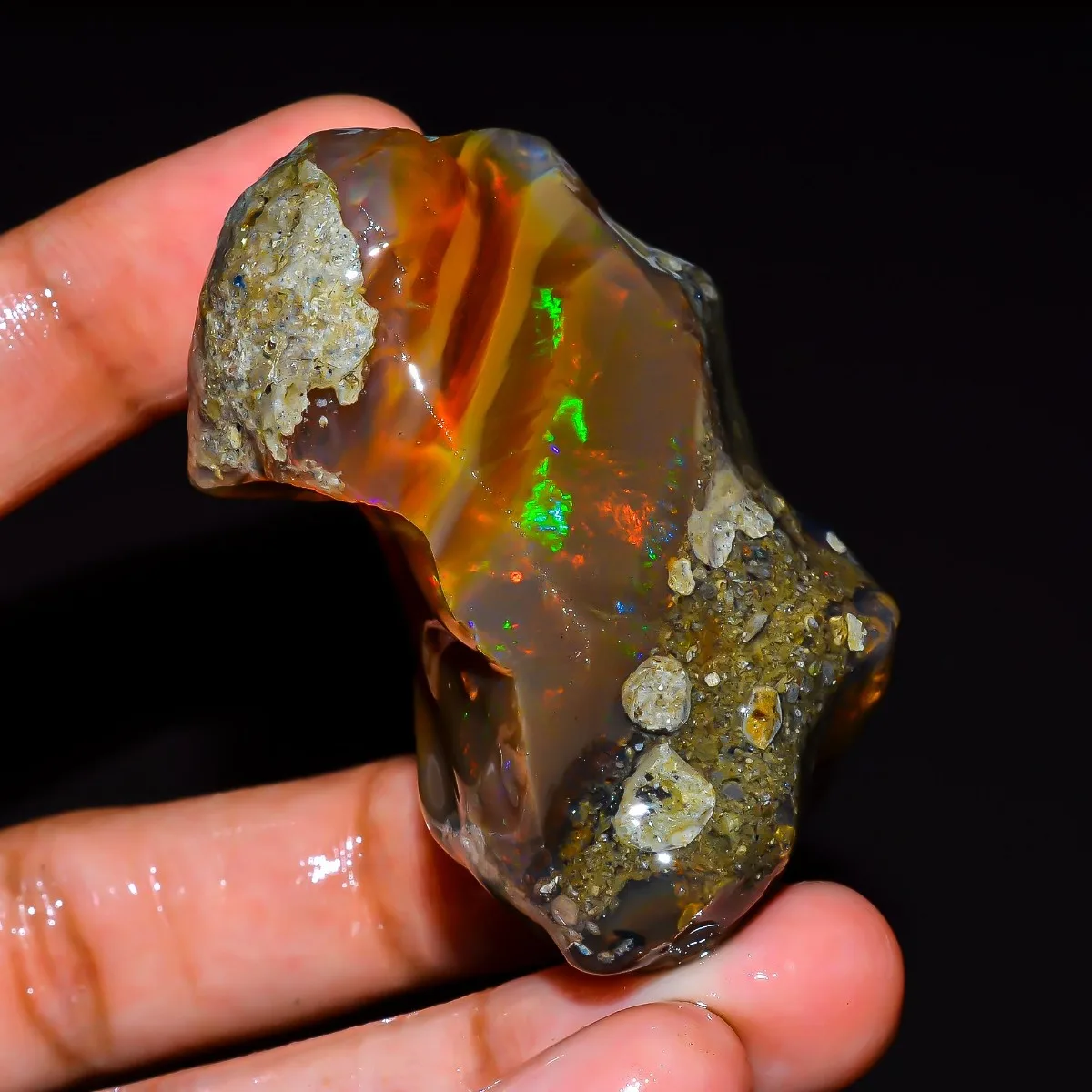 Natural Ethiopian Opal Rough 25-80CT Raw Gemstone Welo Fire Opal Jewelry Making Mineral Specimen Randomly Selected One