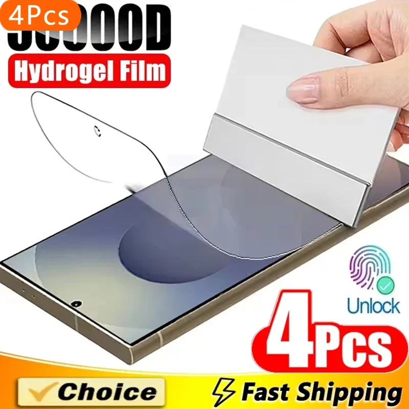 4 pezzi pellicola idrogel per Samsung S23 S22 S21 S24 S25 Ultra S20 FE S8 S9 S10 Plus protezione schermo per Galaxy Note 20 Ultra 10 Plus