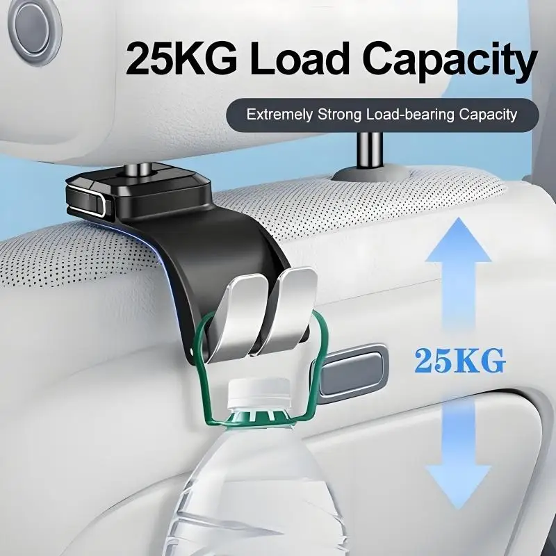 Ganchos Universales para Auto, Organizador de Almacenamiento para Colgar en el Reposacabezas del Asiento Trasero del Vehículo, para Bolsas, Carteras, Ropa, Bebidas, Comestibles, Abrigos