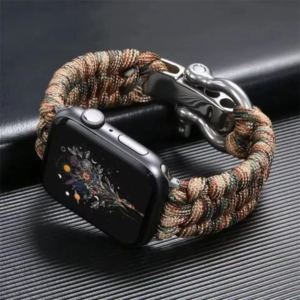 Outdoor Bracelet for Apple Watch Band Ultra 2 49mm 45mm 44mm 42mm Rope Sport Wrist Strap iWatch 9 8 7 6 5 SE 2 Correa 41 40 38mm