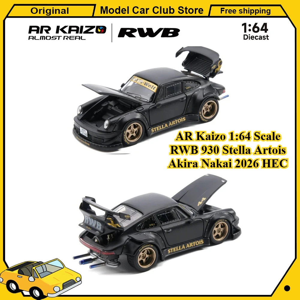 

Коллекционная модель автомобиля Almost Real AR Box AR Kaizo в масштабе 1:64 RWB 930 Stella Artois Akira Nakai 2026 HEC из литого сплава, игрушка-подарок