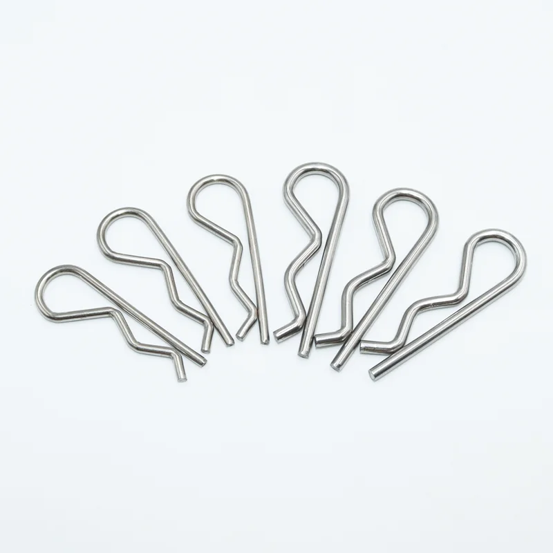 304 Stainless Steel R Type Spring Cotter Pin Wave Shape Split Clip Clamp Hair Tractor Pin Diameter = 1 to 5mm for Repairing Car