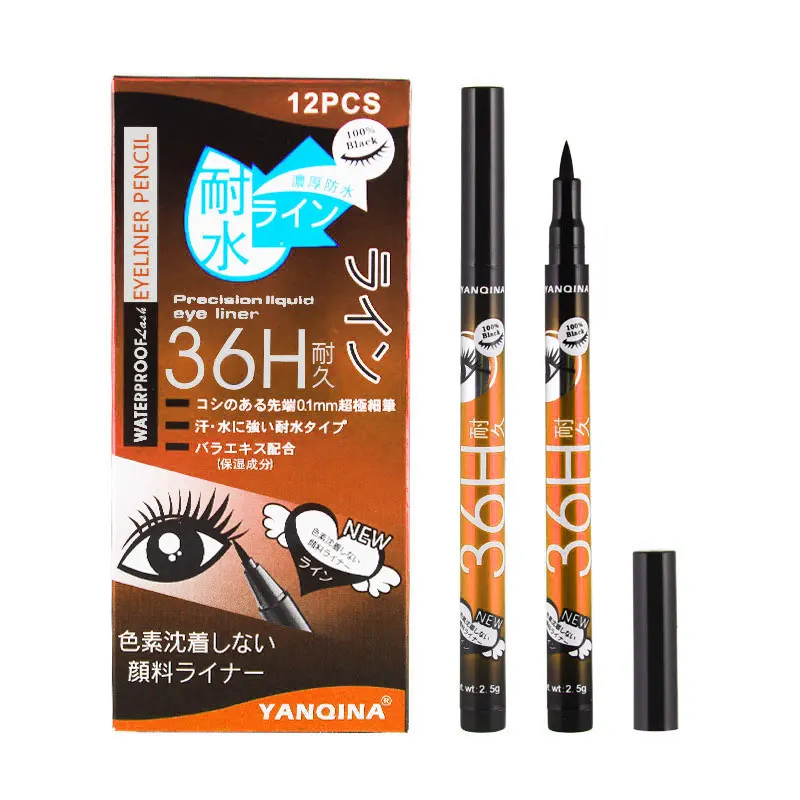 YANQINA Orange Waterproof Liquid Eyeliner Pencil Eye Liner Pen Make Up Eye Marker Beauty Essentials Eyeliner Contour Cosmetics