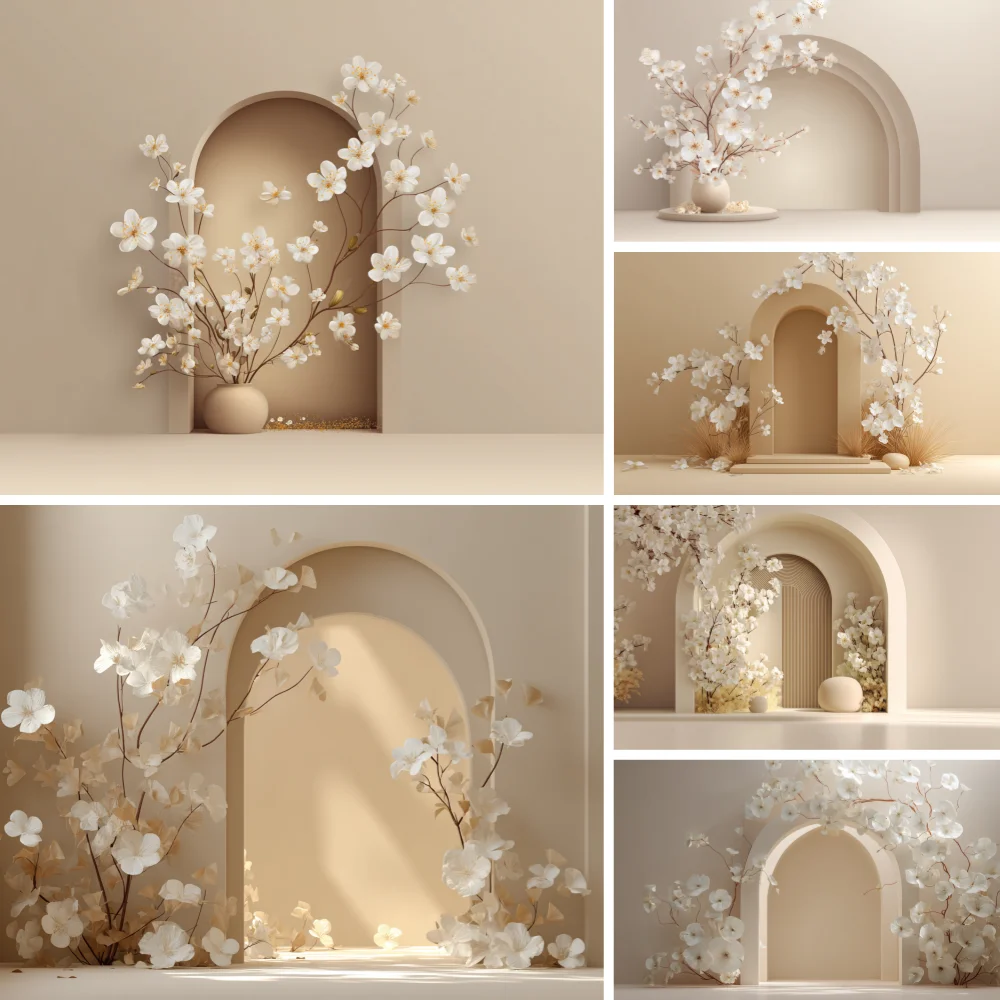 

Photography Background Beige Floral Arch Textures Adult Birthday Wedding Maternity Portrait Decor Backdrop Photo Studio
