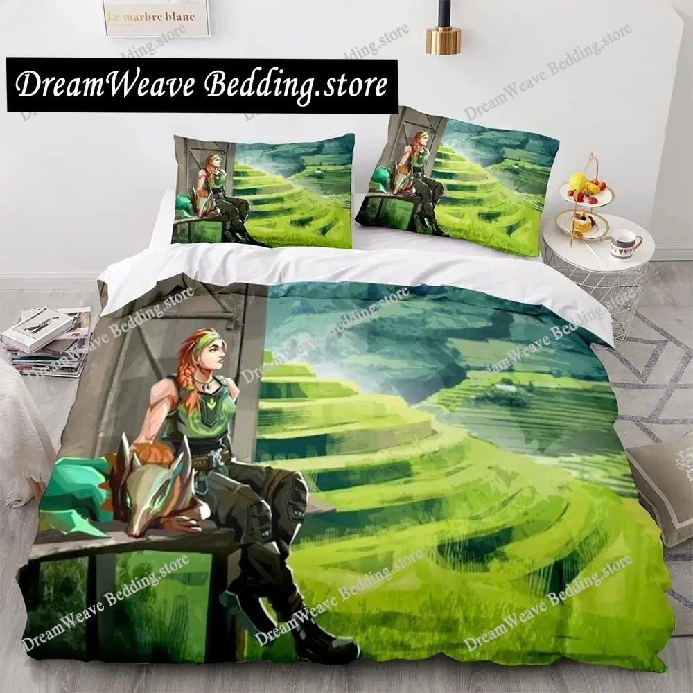 

Новый комплект постельного белья Valorant Single Twin Full Queen King Size, комплект постельного белья для взрослых и детей, комплекты пододеяльников с 3D принтом, игра в стиле аниме
