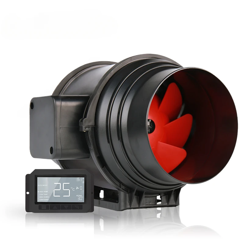 4/6/8 Inch PWM Signal EC Inline Duct Fan with Temperature and Humidity Controller