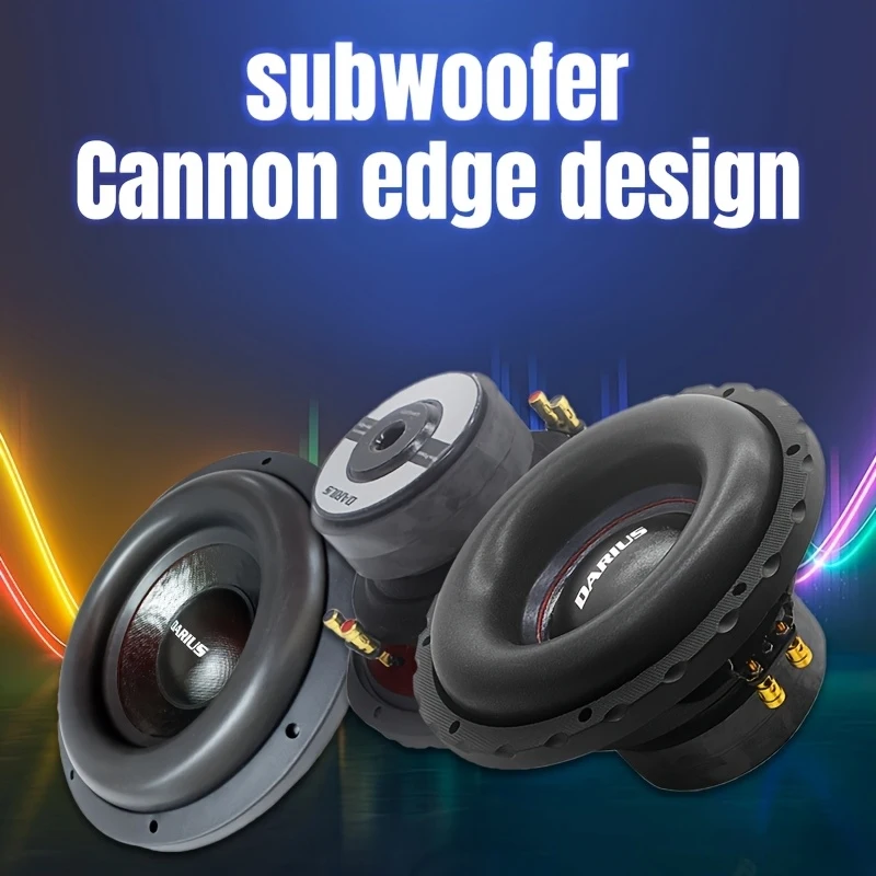 Subwoofer para coche de alta potencia de 8 pulgadas/10 pulgadas/12 pulgadas - diseño de bobina simple o doble, borde tipo cañón, capacidad de procesamiento de potencia de 500W RMS