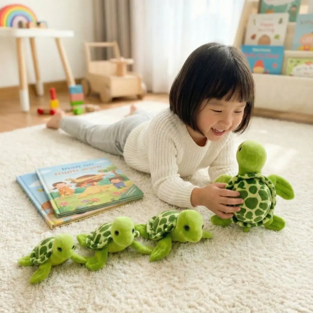 

Fluffy Tortoise Plush Toys Collection Soft Sea Turtle Stuffed Doll Green 15-28cm Turtle Doll Throw Pillow Children Gift