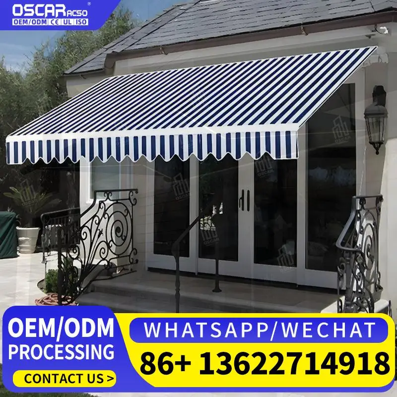 

Manual Aluminum Outdoor Wall Bracket Electric Waterproof Patio Sunshade for Garden Balcony Retractable Awning
