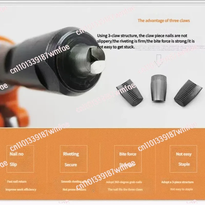 Duty Air Hydraulic Rivet Gun Pneumatic Air Riveter Gun Tool Kit,with 3.2（ 1/8”), 4.0（5/32”), 4.8(3/16”),6.4(1/4”)Heavy