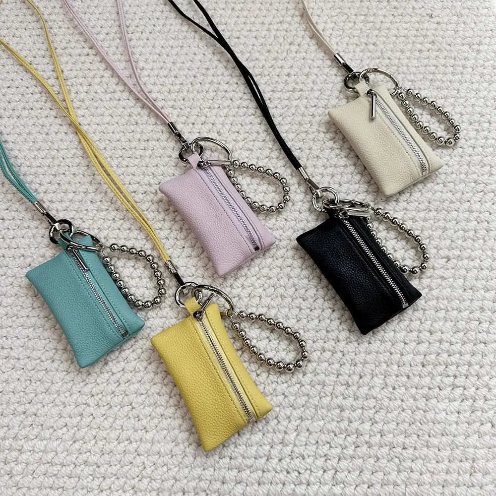 

High Quality Leather Coin Purse Portable Multifunctional Headphones Organizer Mini Hanging Neck Accessories Wallet