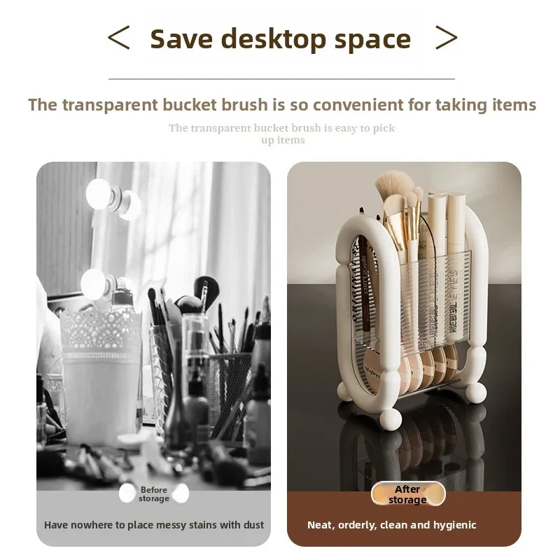 แปรงแต่งหน้าOrganizerเดสก์ท็อปลิปสติกแป้งพัฟความงามไข่เครื่องสําอางค์Dresserชั้นวาง