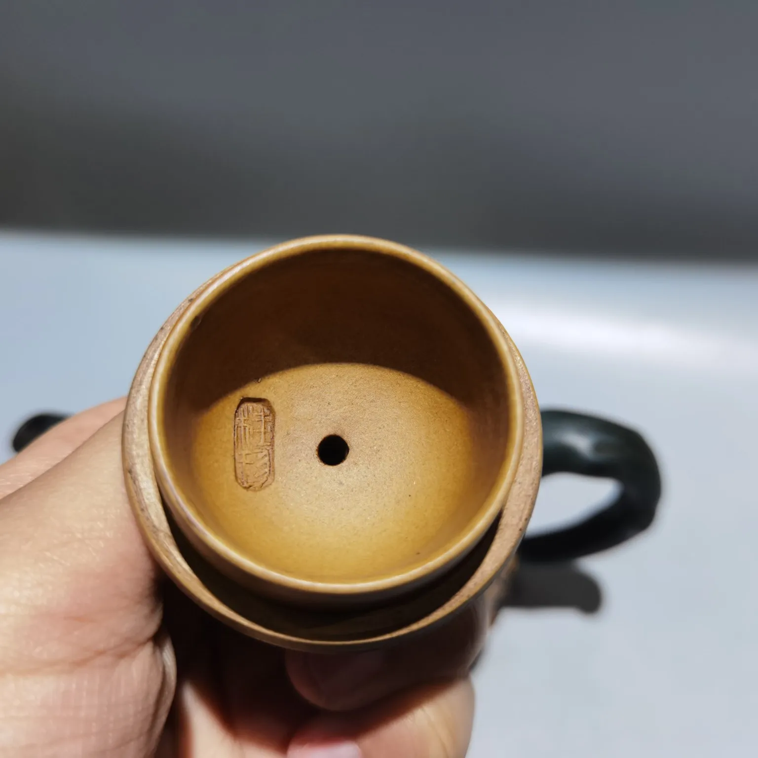Purple Clay Pot yellow mud Two tone tree root spout pot plum blossom pattern Dragon egg shaped pot Kettle Teapot Pot Tea