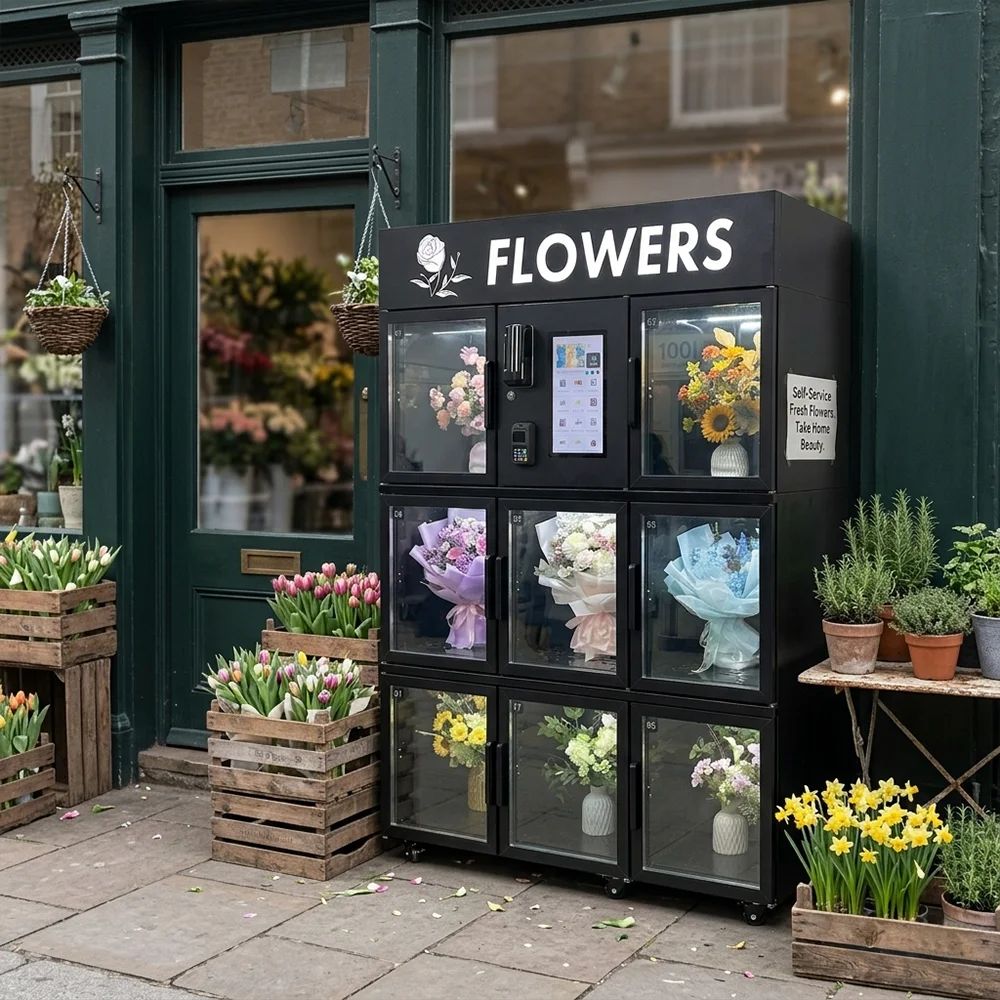 Máquina Expendedora de Flores Personalizada FL, 8 Cajas, Ideas para Pequeños Negocios, Comercio Inteligente, Máquina de Flores Automática