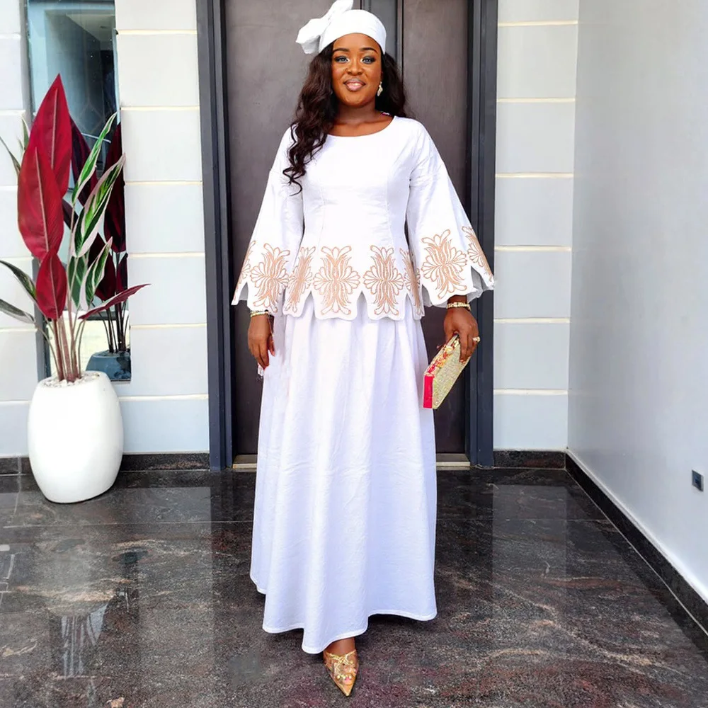 

Traditional African Clothes For Women Ankara Dashiki Bazin Tops Skirt Suit 3XL 4XL Plus Size Two Piece Set Outfit Party Dresses