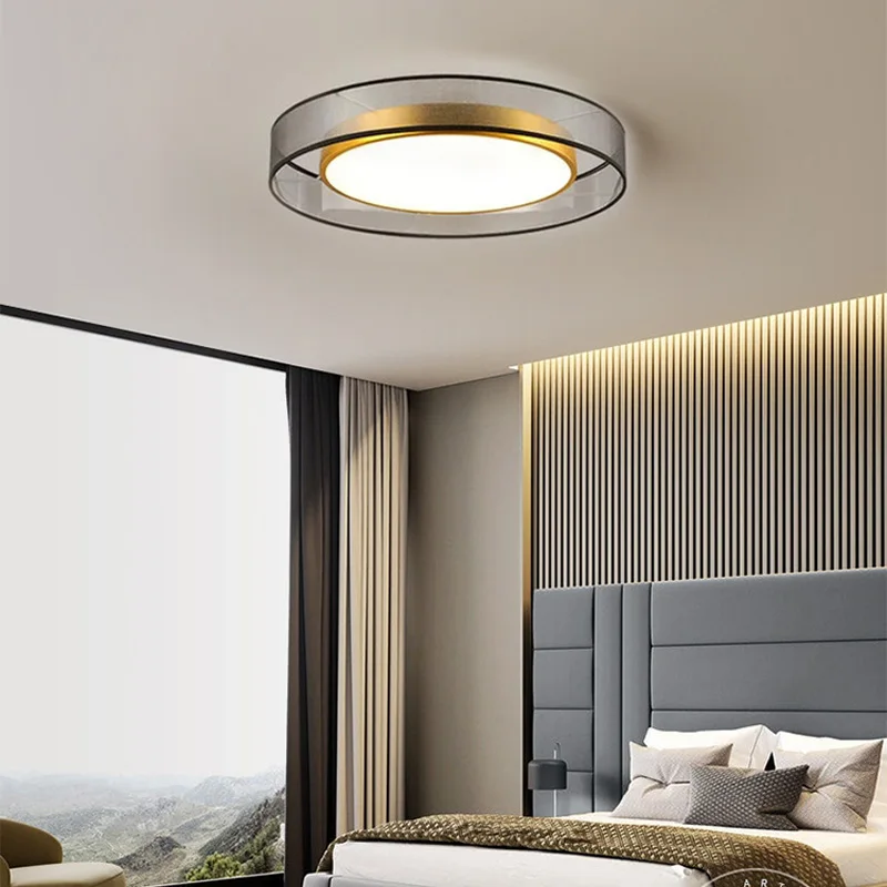 Nordic Modern Led Round Ceiling Lamp Living Room Decoration Fixtures Dimmable Bedroom Study Surface Chandelier Kitchen Lights