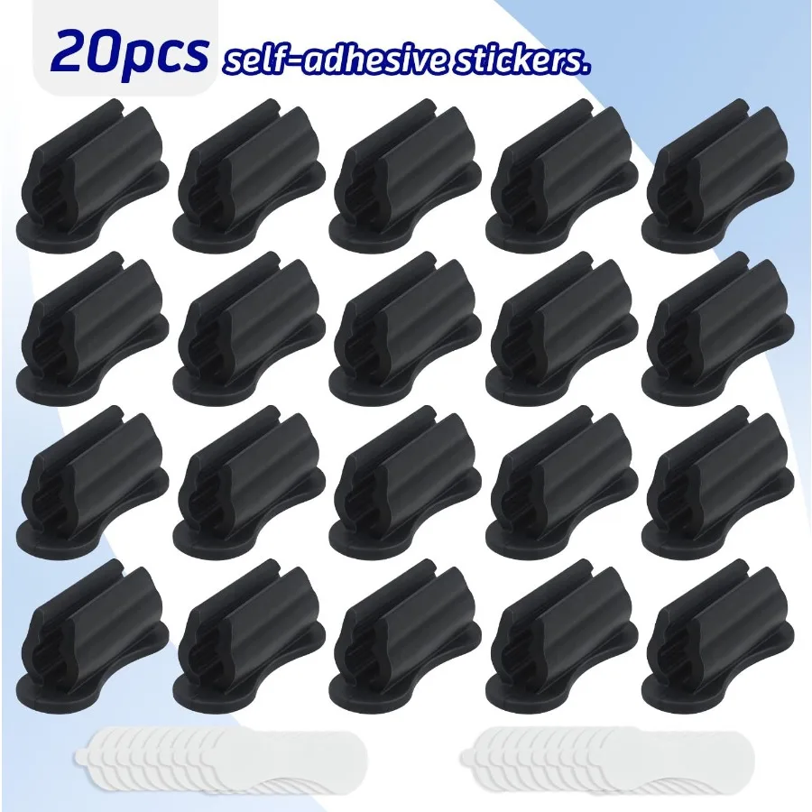 SameTech 20 حزمة من حامل القلم اللاصق من السيليكون، مقابض التقشير اللاصقة القابلة لإعادة الاستخدام للكتابة المكتبية أو الجدار المريحة أ #4