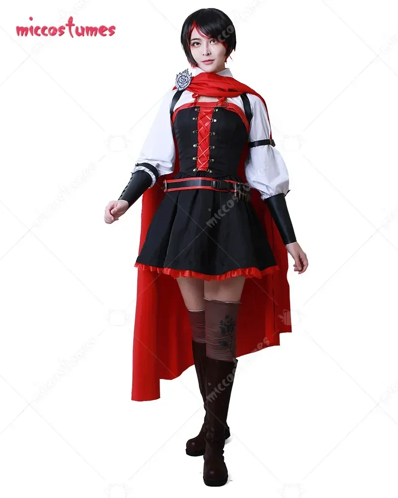 

Miccostumes Women's Cosplay Costume Red Dress Cloak Battle Cosplay Halloween Woman Outfit